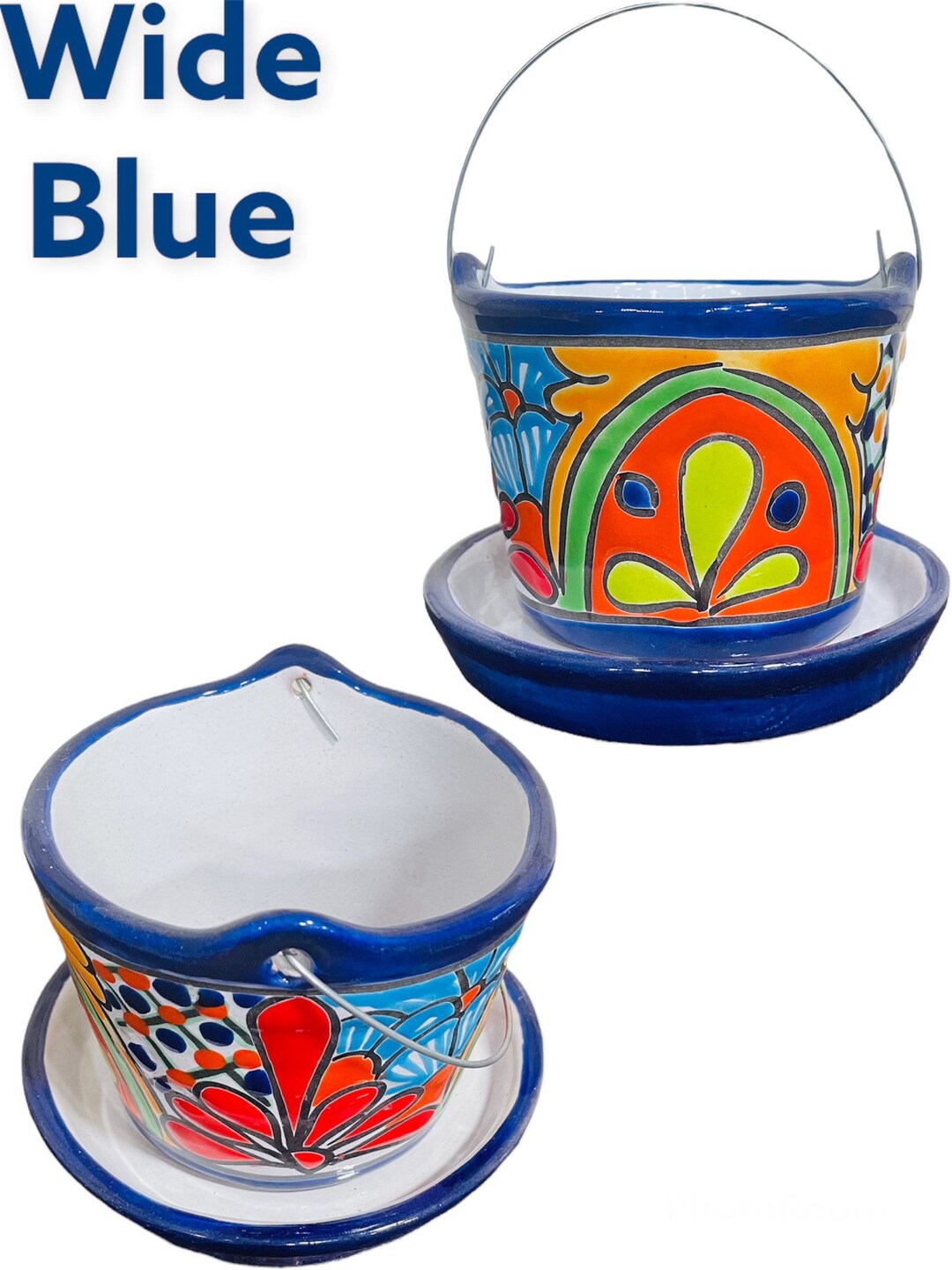 Pail Talavera Planter Gift Indoor Succulent Pot Mexican Pottery Etsy