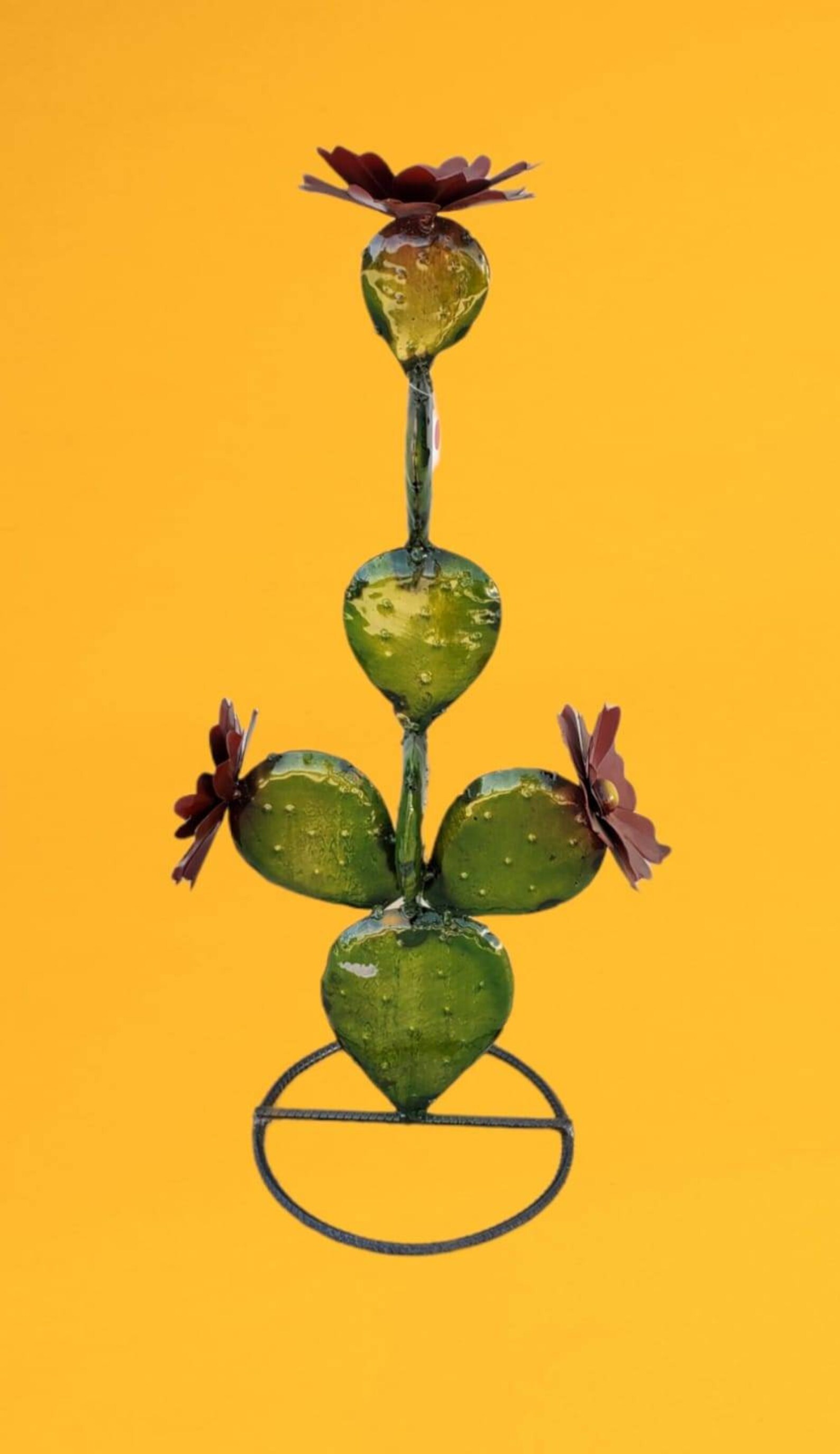 Metal Cactus yard art garden decor mexican made nopal Etsy