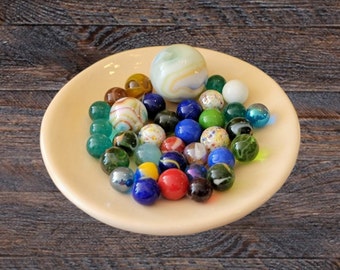 Assorted Glass Player Marbles (35pc), Craft & Decor