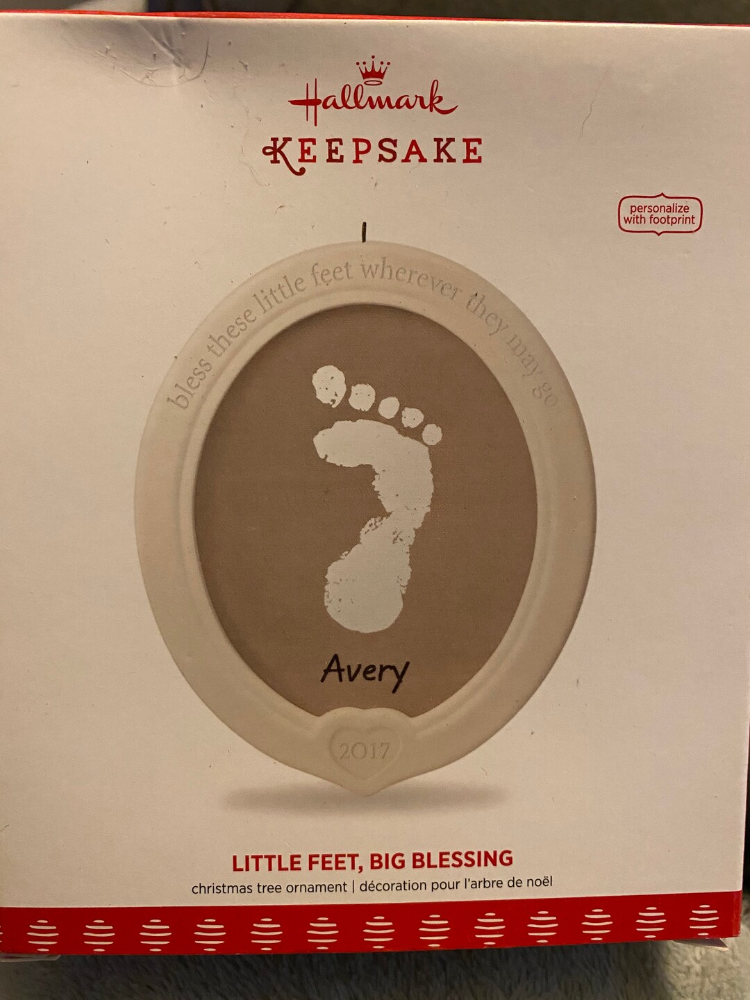Little Feet Big Blessings Keepsake Ornament - Etsy display picture 2