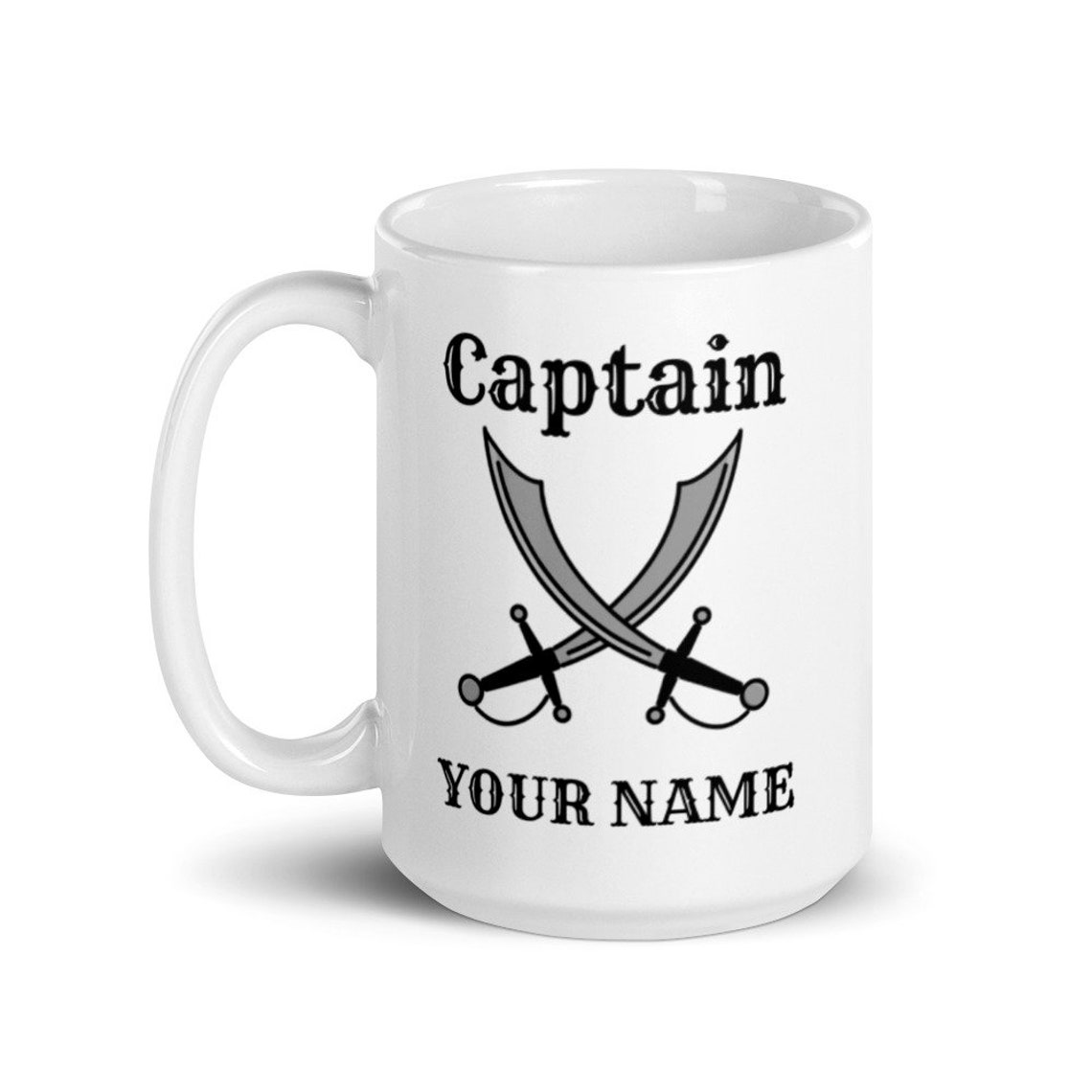 Personalized Captain Pirate Swords Mug Pirate Coffee Mug Etsy