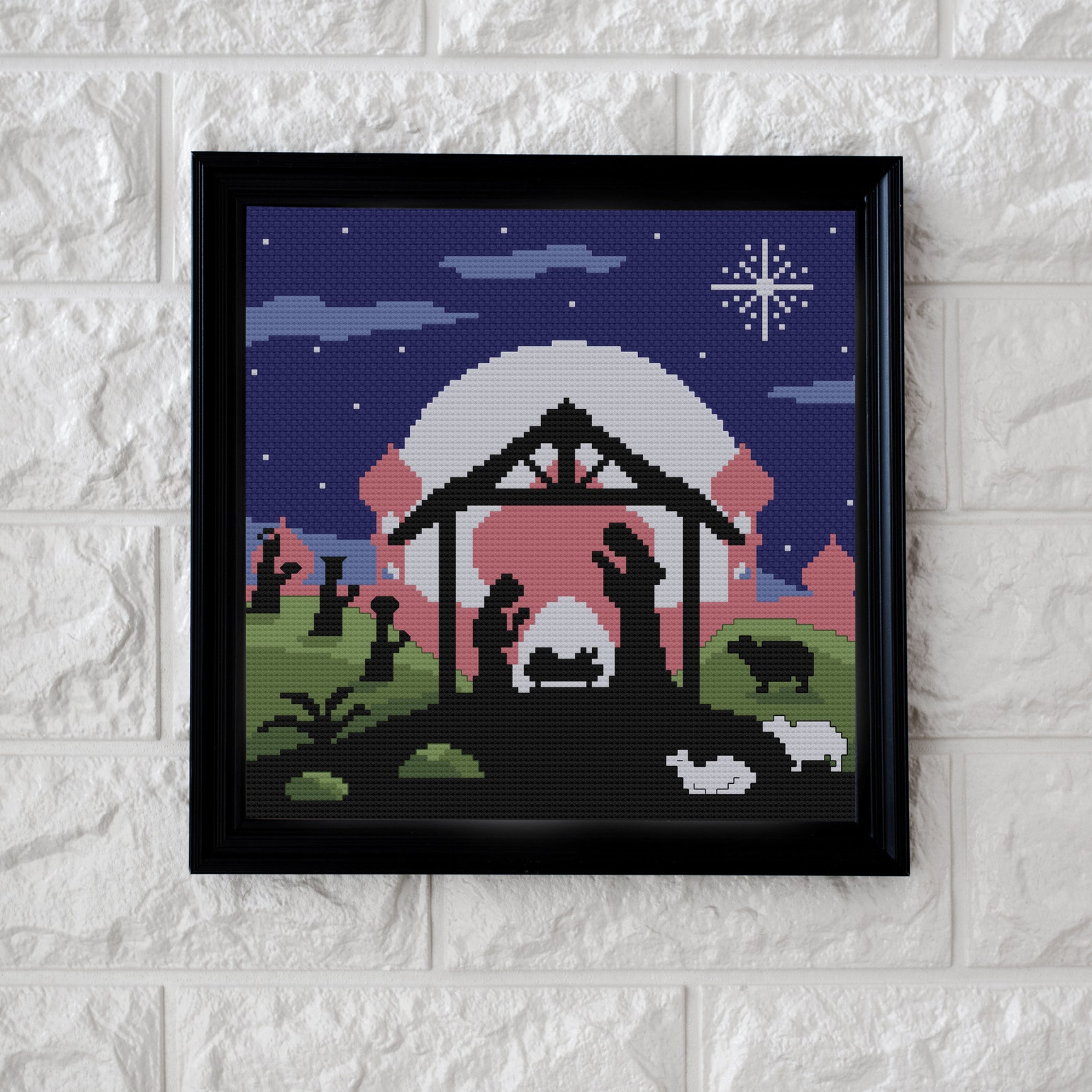Christmas Nativity Scene decor counted cross stitch pattern Etsy
