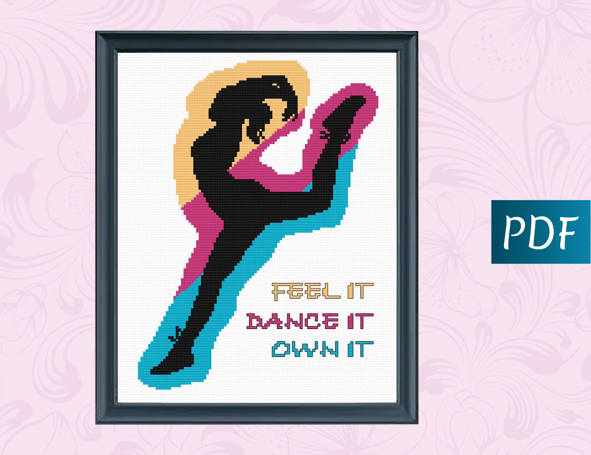 Gymnastics Freestyle Dance Quote Counted Cross Stitch Pattern Etsy UK