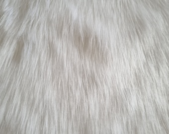 White Luxury Faux Fur-Gnome Beard-White Fake Fur-Luxury Bear Fabric-Long Fake Fur Fabric-Bear making-Cushion making