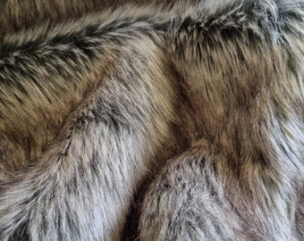 Brown Shades Faux Fur-Gnome Beard-Brown fake Fur-Luxury Bear Fabric-Long Fake Fur Fabric-Bear making-Cushion making-cosplay-
