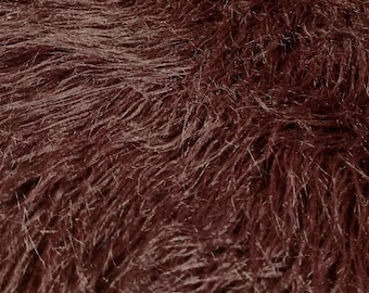 Dark Burgundy Mongolian Faux Fur Fabric: Shaggy Craft Fur - 3 Inch Pile
