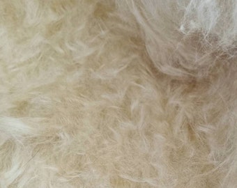 Cream Shaggy Faux Fur Fabric: Long Pile Acrylic Bear Making