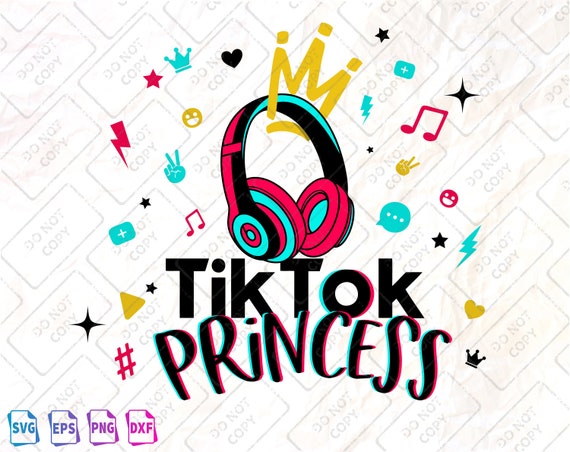 Tik Tok princess headphones svg Birthday princess svg cut | Etsy