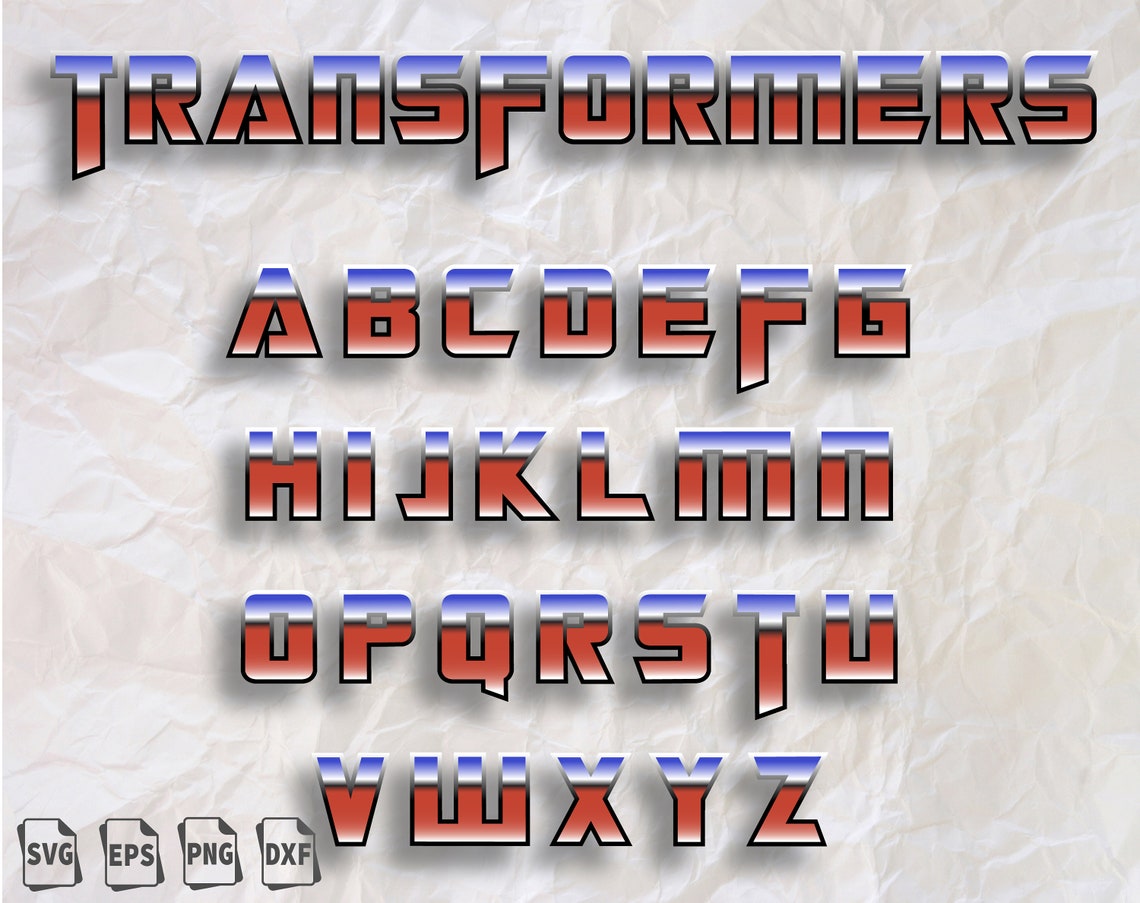 Transformers gradient alphabet transformers fonttransformers | Etsy