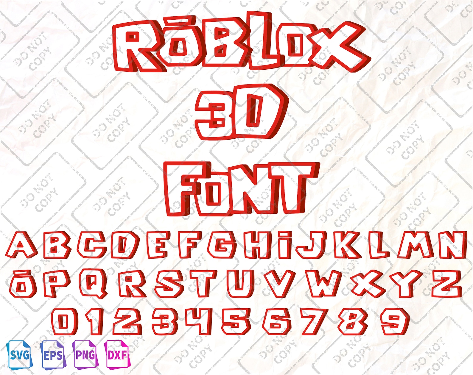 Roblox 3D Game Font SVG Roblox letras Roblox Alphabet | Etsy