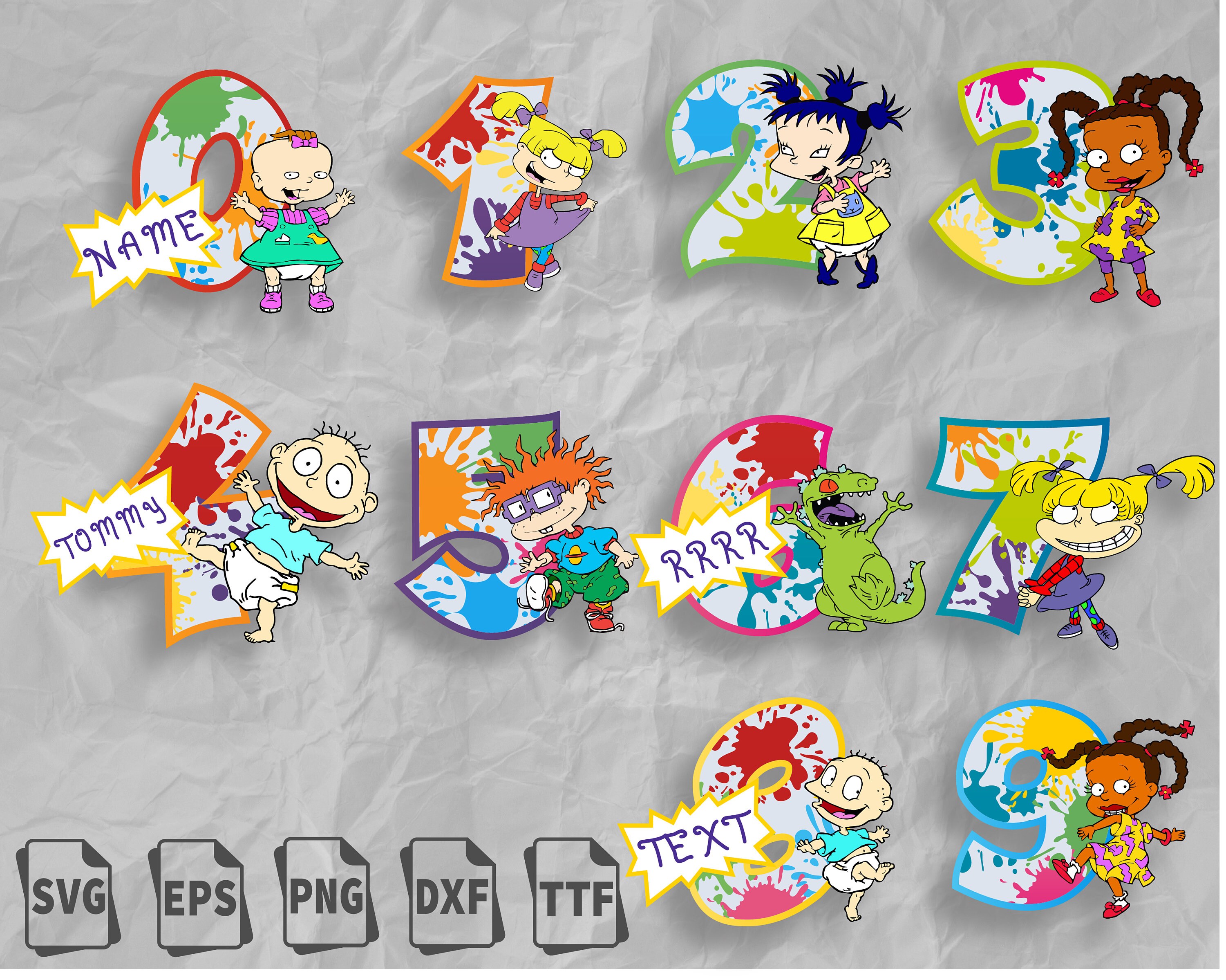 Download Rugrats Birthday svg bundle Rugrats set 18 svg designs | Etsy