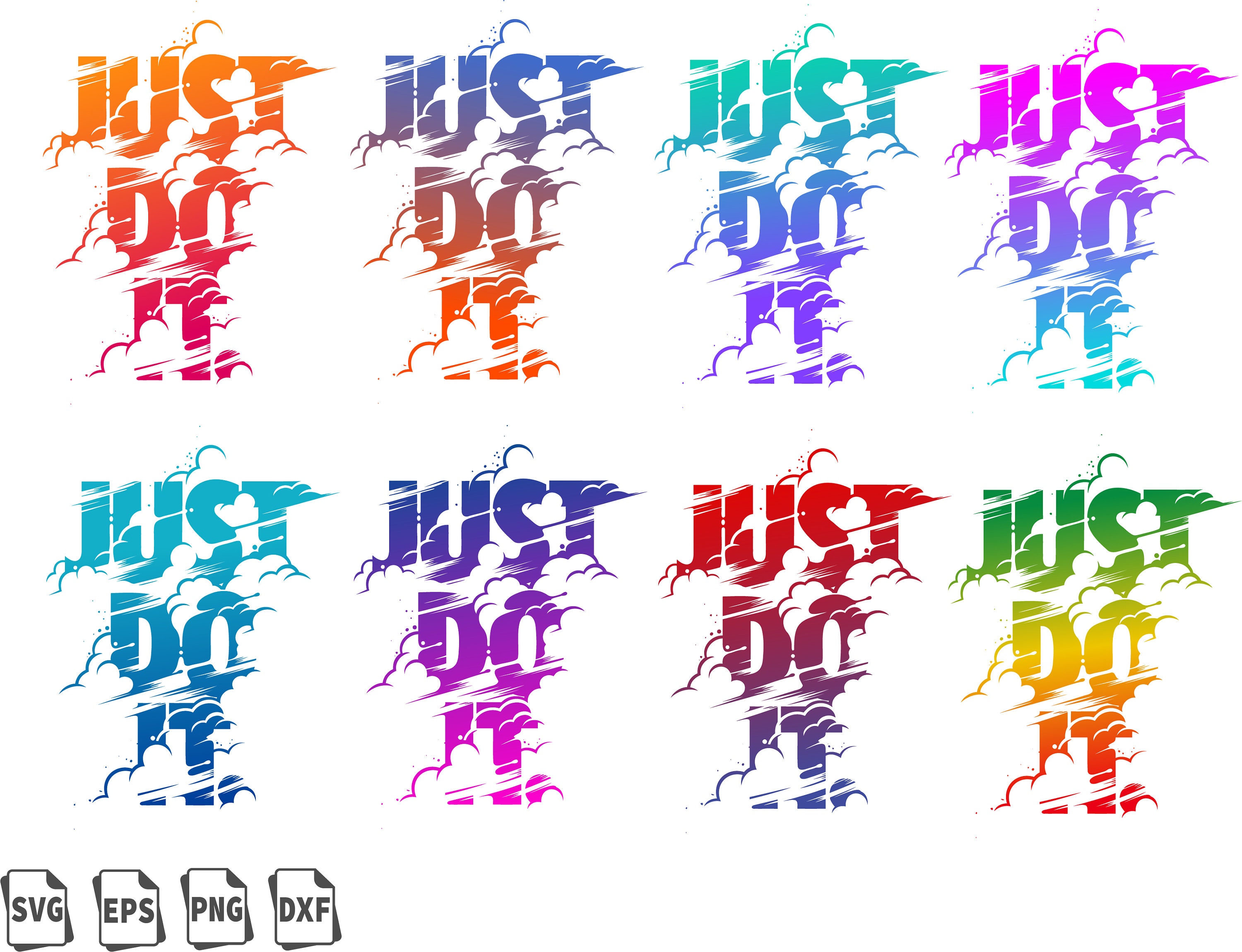 Just do it 8 svg gradiet bundle, art logo svg,  sport brand, shoes cu…