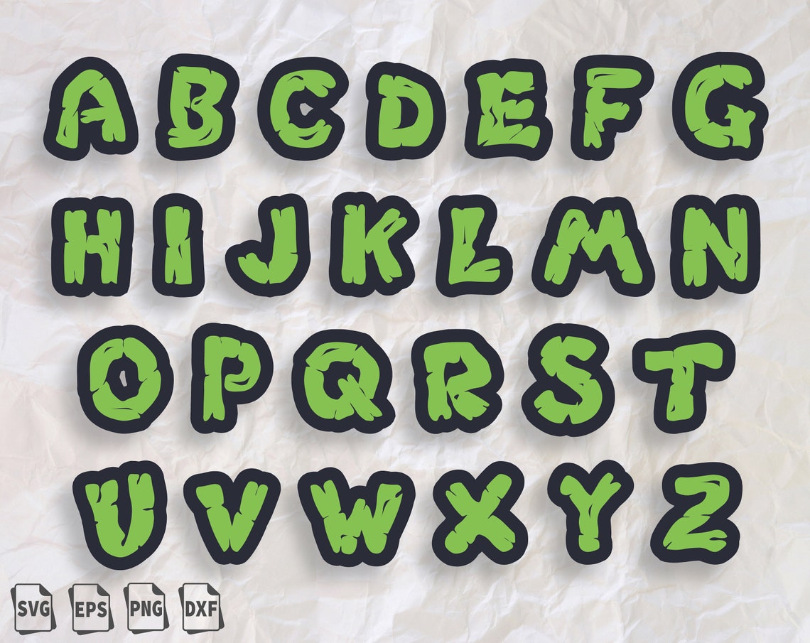 Ninja Turtles Alphabet SVG Ninja Turtle font svg ninja Etsy
