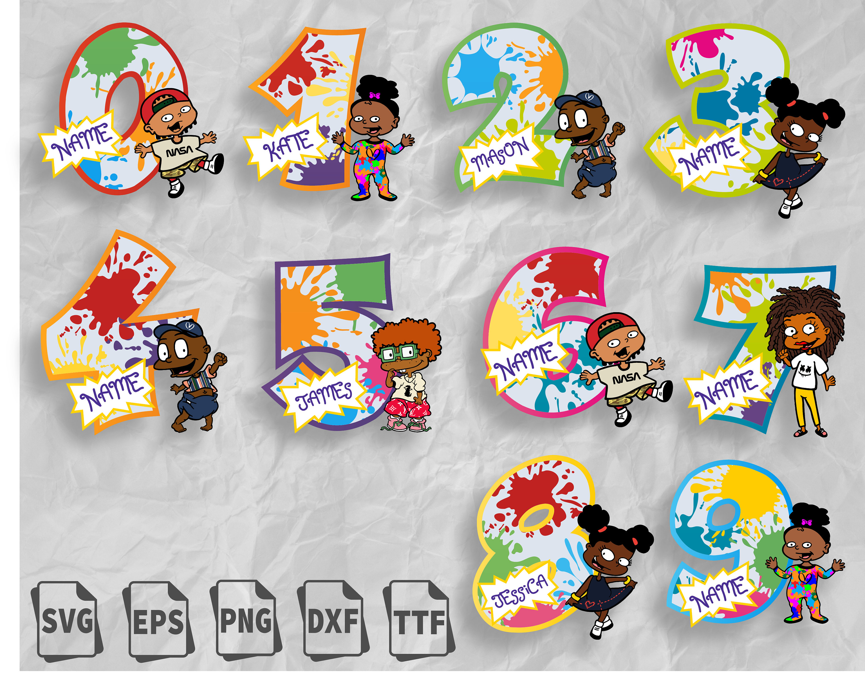 Download Rugrats birthday svg bundle African American Baby svg | Etsy