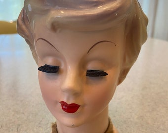Vintage Enesco Lady Head Vase