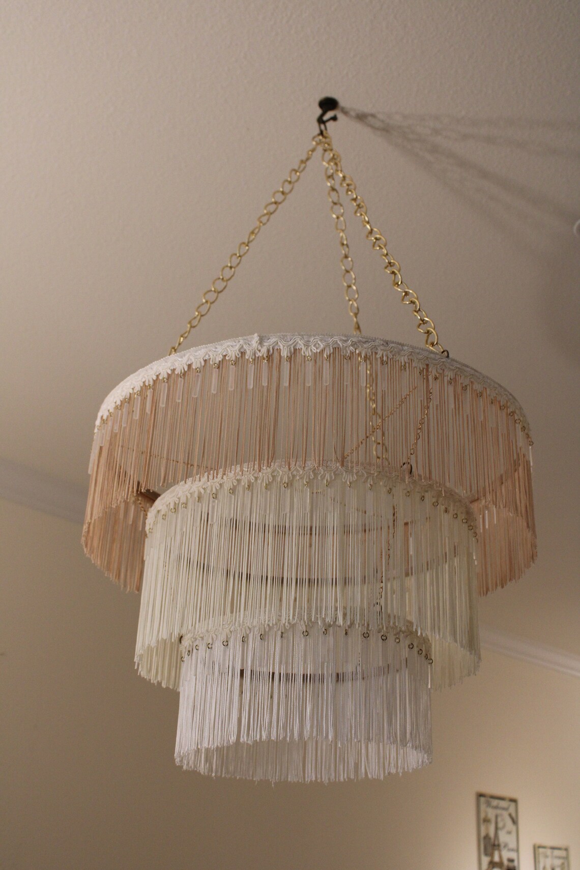 Vintagedinspired Boho Chandelier / Boho LIGHT / Fringe Chandelier