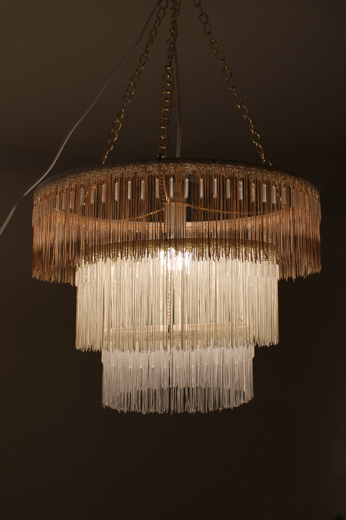 Vintagedinspired Boho Chandelier / Boho LIGHT / Fringe Chandelier