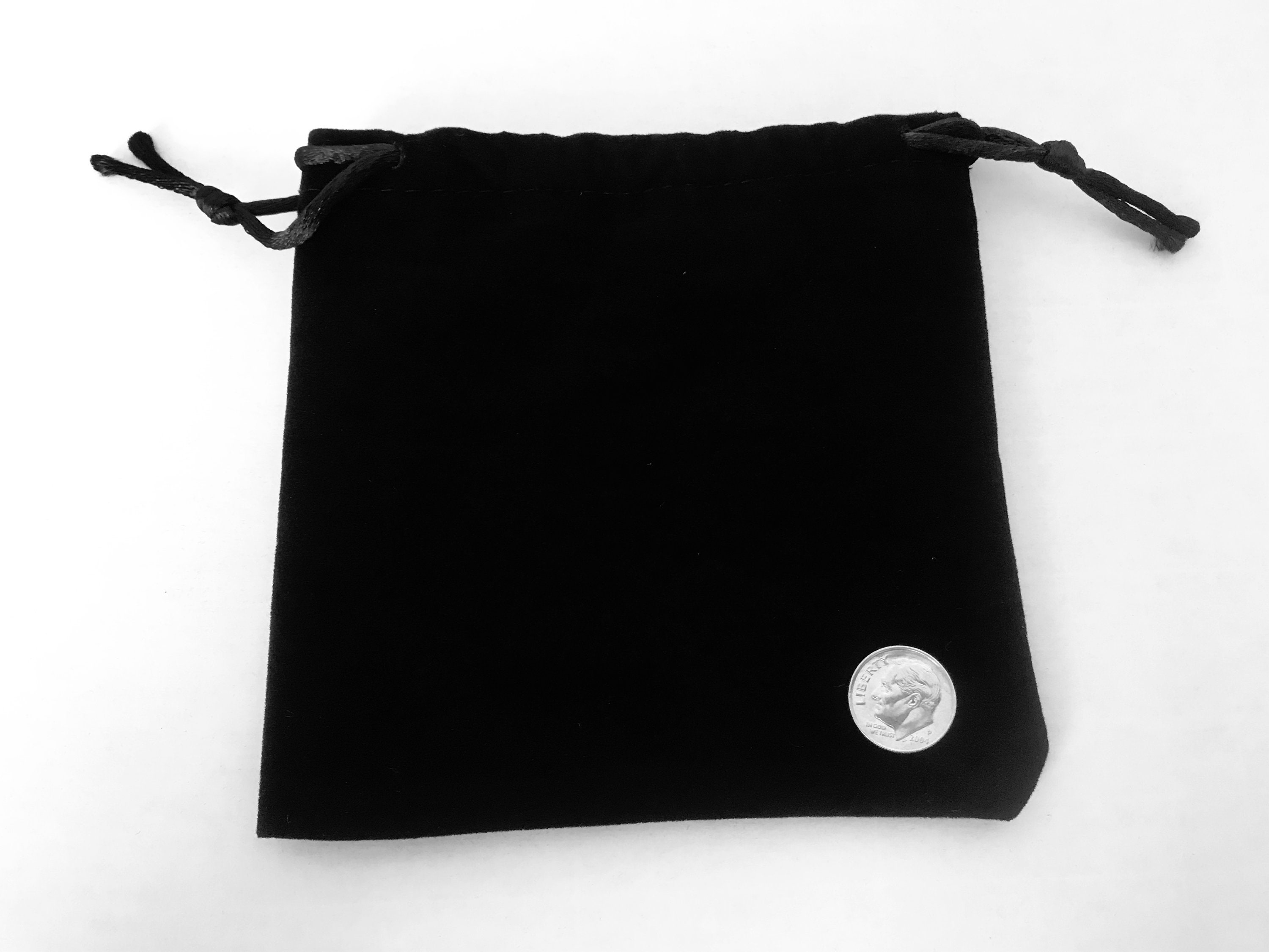 Black Velvet Drawstring Pouch, 4 W x 5 H, Sold individually, ~ Imported