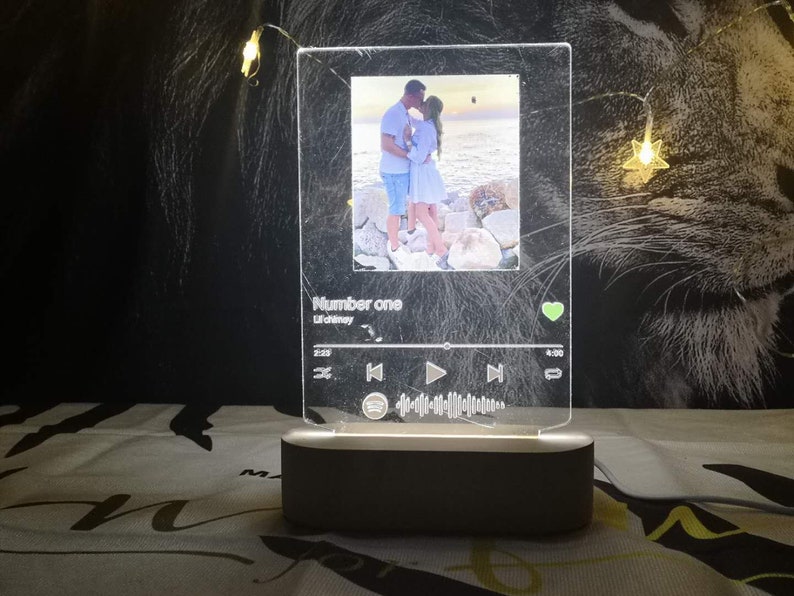 Custom Spotify Night Light Scan Photo Spotify Glass Custom