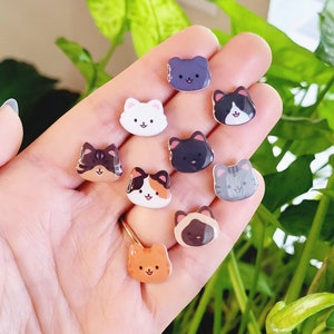 Kawaii Cat Earrings | Handmade Shrink Plastic Earrings