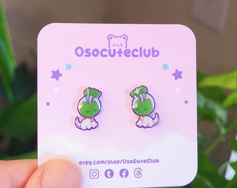 Virtual Alien Cat Earrings | Handmade Shrink Plastic Earrings