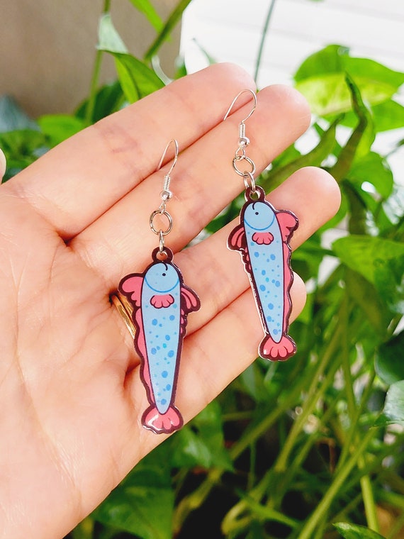Oarfish Earrings Handmade Shrink Plastic Earrings