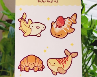 Underwater Breakfast Club Sticker Sheet | Food Animal Stickers