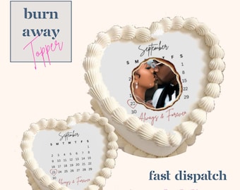 Kit personalizado para decorar tartas con la frase "Burn Away" / Foto y texto personalizados