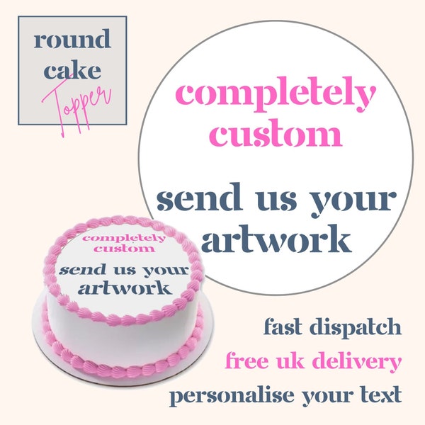 Personalised Edible Cake Topper | Cupcake Decorations | Any Image or Text | Icing Sheet and Wafer/Rice Paper | Custom Party Accessories