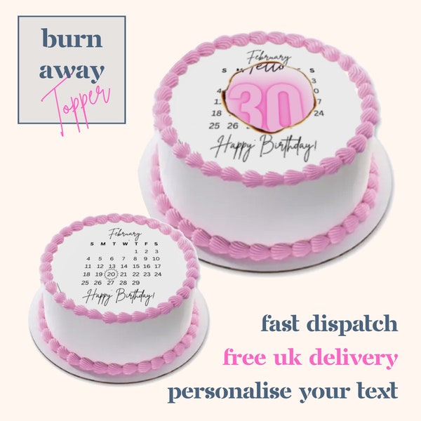 Burn Away Cake Topper Kit | Fully Personalised | Custom Designs | Text and Photo | Choose Shape and Size | Wafer Paper and Icing Sheet