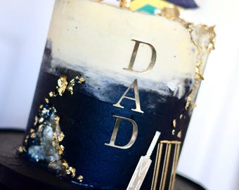 Custom Metallic Cake Toppers | Number and Letter Celebration Charms