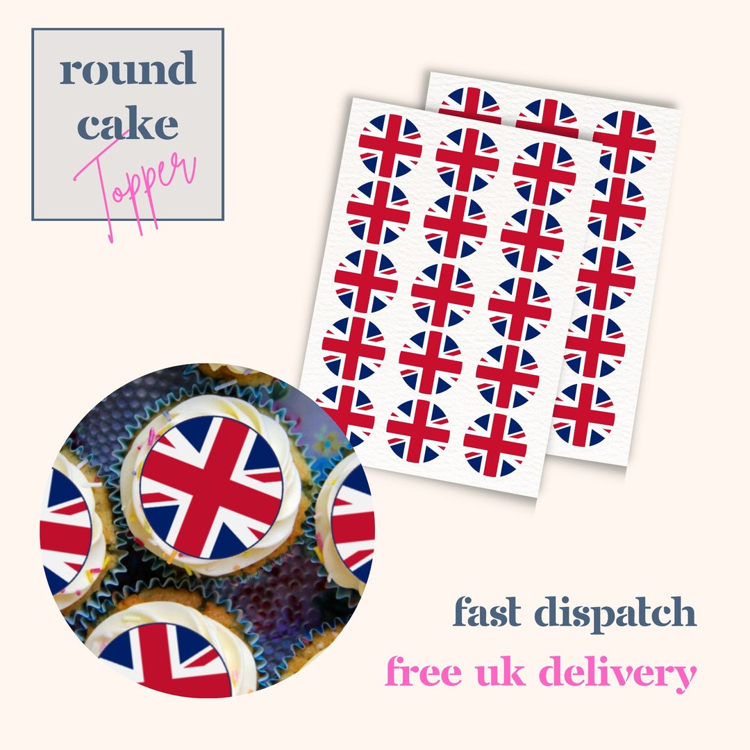 Union Jack Cupcake Toppers / King Charles Coronation / Cake Decoration