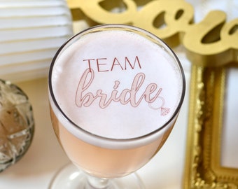 Team Bride Edible Drink Toppers | Hen Party, Bridal Shower