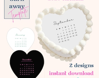2026 Burn Away Cake Topper Template | Heart Shape | Add Custom Photos & Text | DIGITAL DOWNLOAD