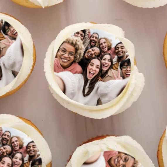 20 Edible Photo Cupcake Toppers | Custom Cake Decorations | Any Image | Icing Sheet and Wafer/Rice Paper | Personalised Bespoke