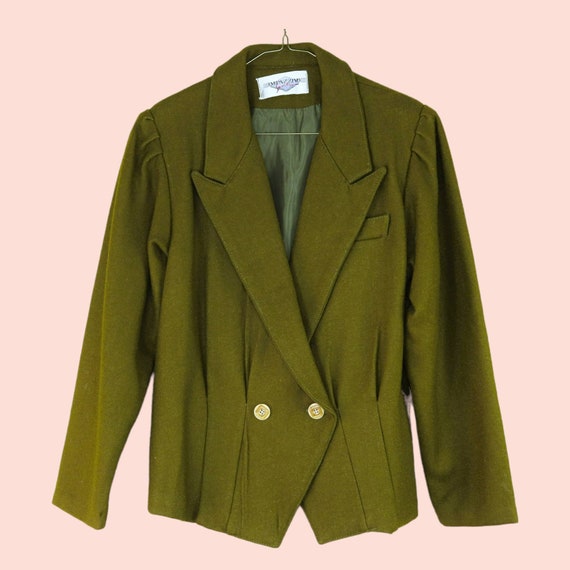 Vintage Olive Military Impazzivo Green Tailored B… - image 1