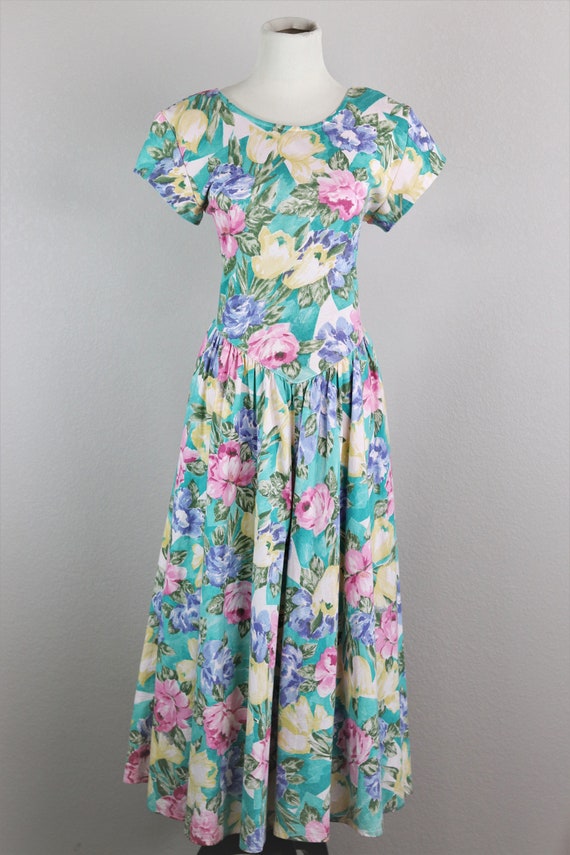 Carol Anderson Pastel Floral Vintage Sun Dress w/… - image 2