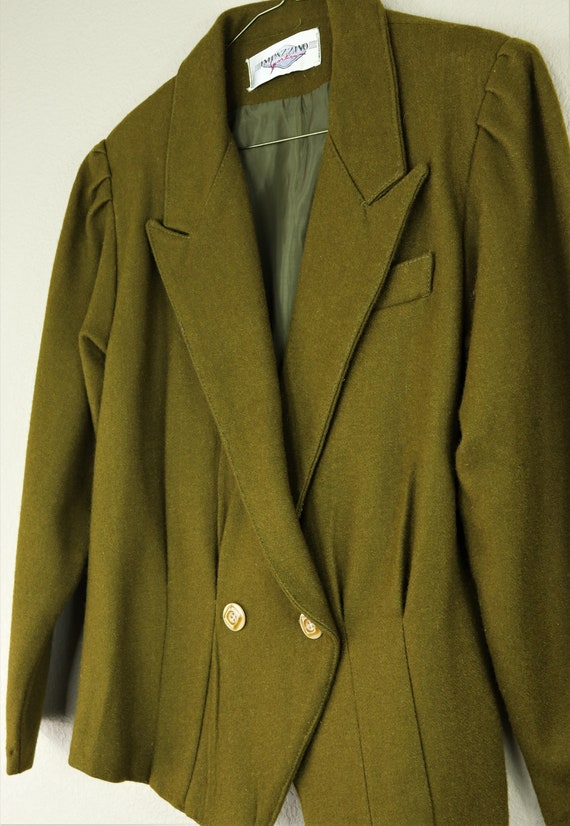 Vintage Olive Military Impazzivo Green Tailored B… - image 4