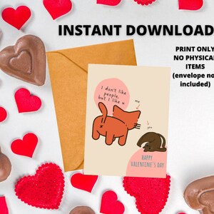 Tarjeta de San Valentín con un gato divertido: Arte antisocial (Descarga digital)