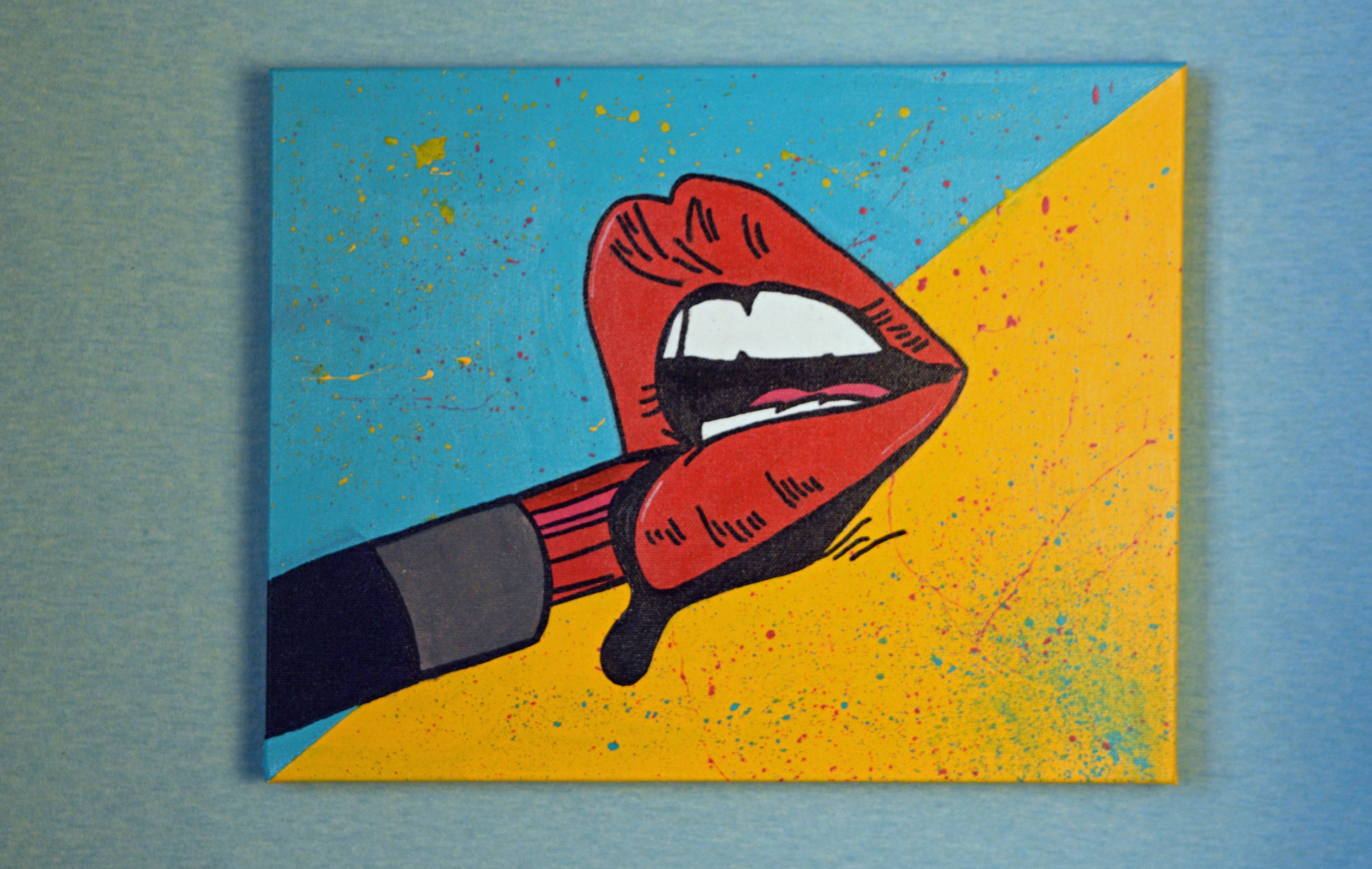 Pop Art Hand Painted Canvas Etsy