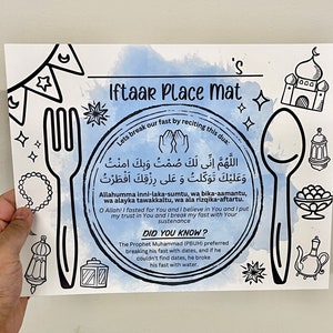 Islamic Ramadan Printable Placemat/digital Placemat/islamic Colorful ...
