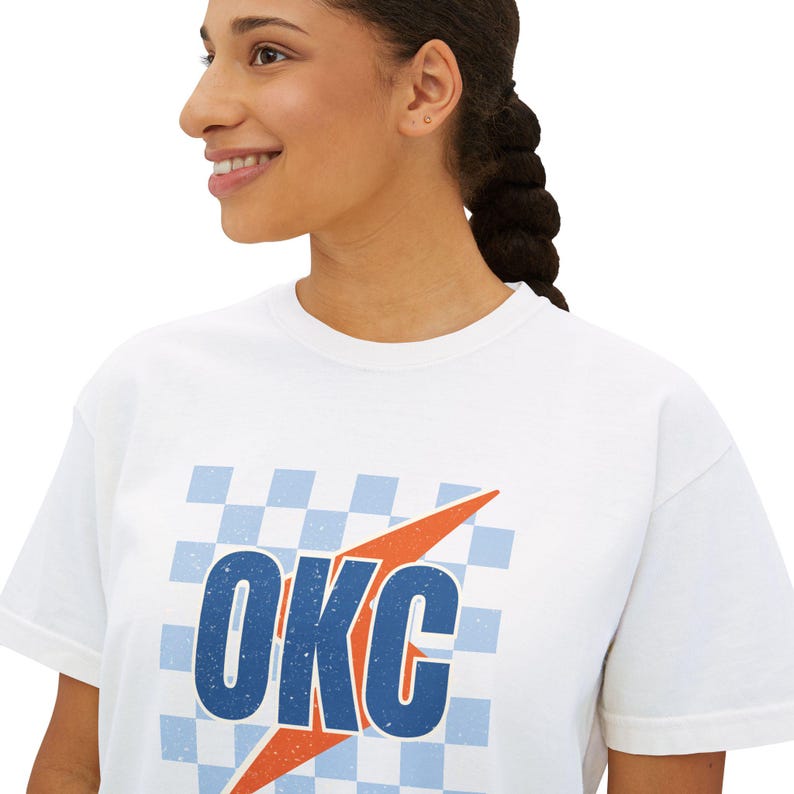 OKC Thunder trendy shirt Women's Boxy Tee | Oklahoma City basketball fan image 13