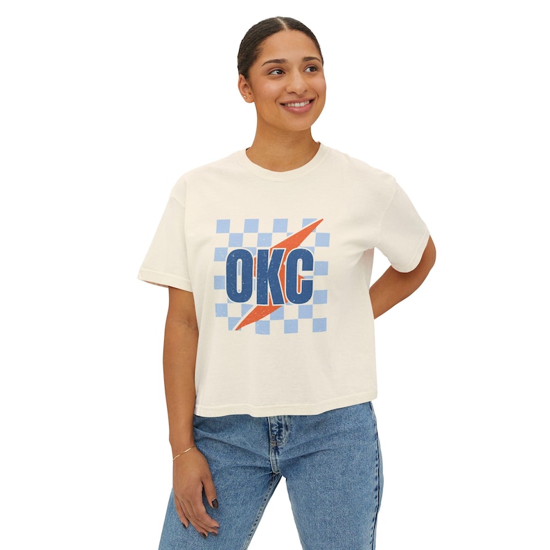 OKC Thunder trendy shirt Women's Boxy Tee | Oklahoma City basketball fan image 10