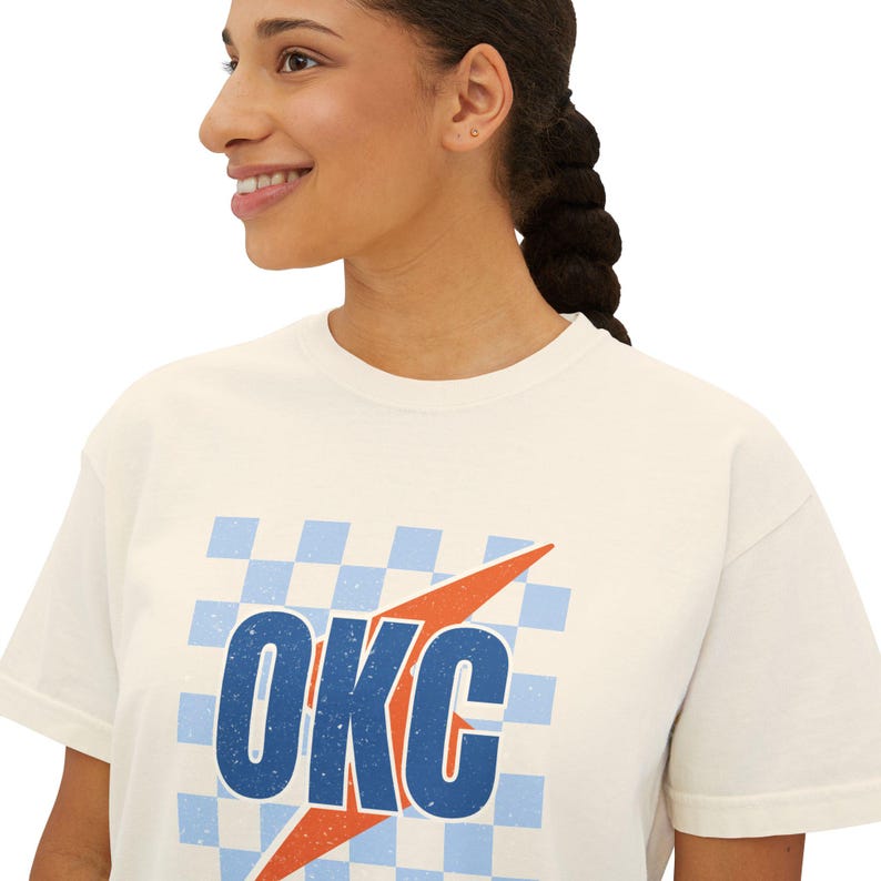 OKC Thunder trendy shirt Women's Boxy Tee | Oklahoma City basketball fan image 5
