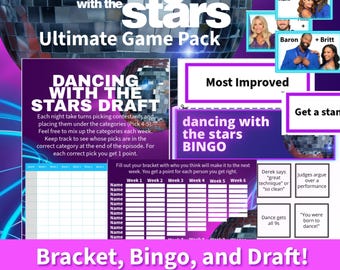 Dancing with the stars 2025 Party Game Pack- Bracket, Bingo, and Draft