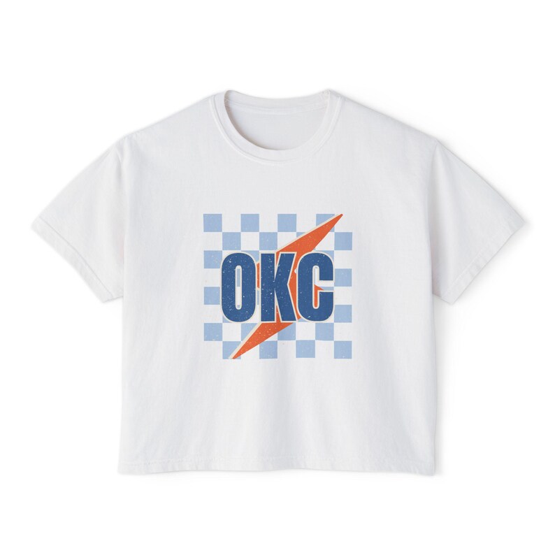 OKC Thunder trendy shirt Women's Boxy Tee | Oklahoma City basketball fan image 7