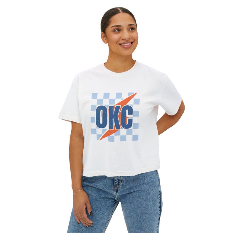 OKC Thunder trendy shirt Women's Boxy Tee | Oklahoma City basketball fan image 9