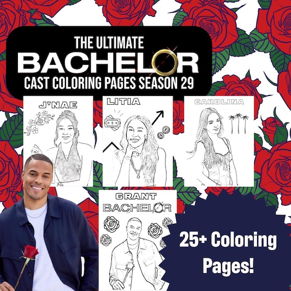 Bachelor Season 29 Cast Coloring Pages: Grant Ellis (digital