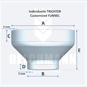 TRECHTER L (max. Ø220 mm) individueel zelf samenstellen - glad oppervlak / vultrechter / adapter in verschillende uitvoeringen