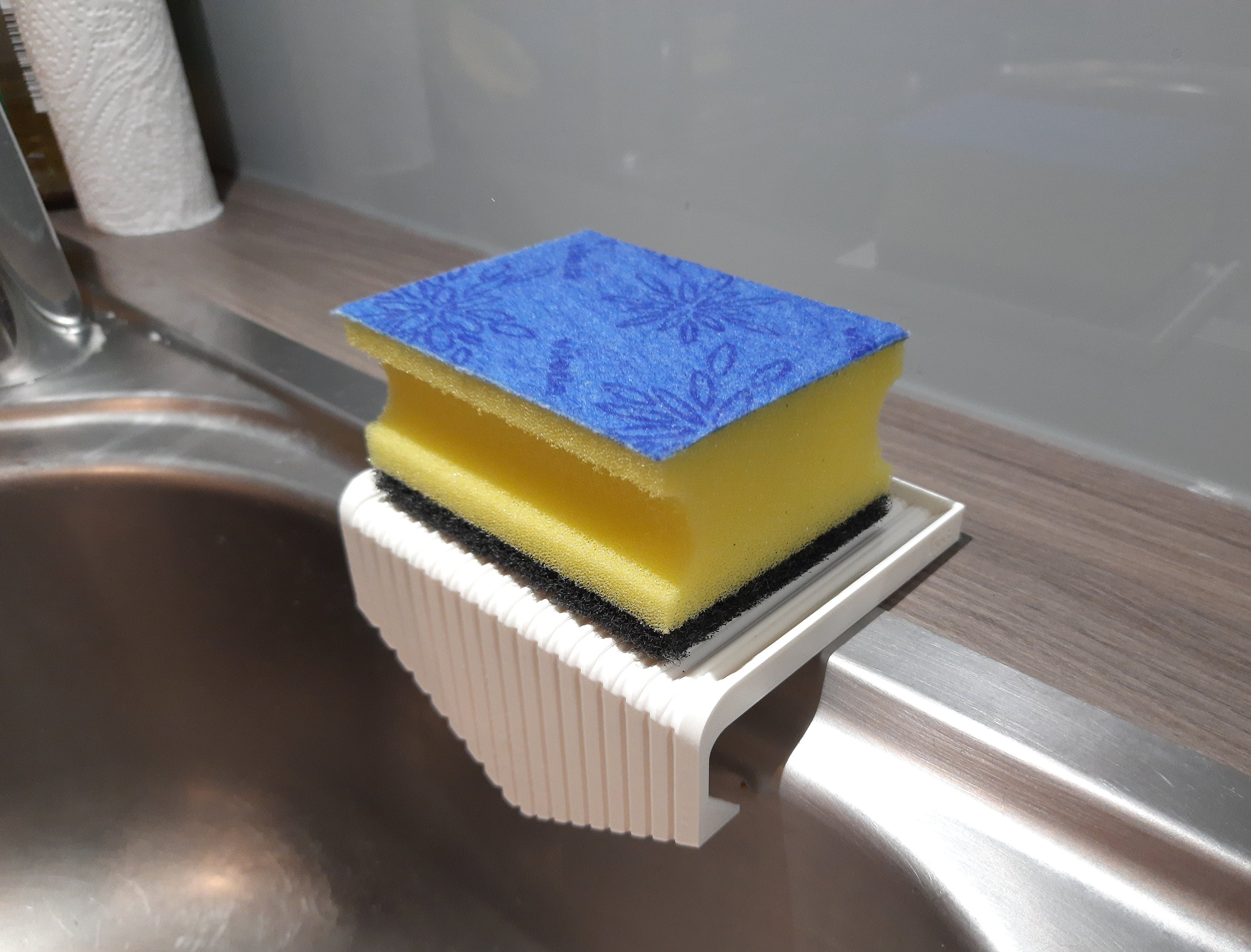 Dish Wand Holder Adjustable Kitchen Dishwand Sink Caddy,Sponge Holder,Brush  Holder,Dish Cloth Holder,Rust Proof Water Proof, No Drilling, No Adhesive,  one-Step Installation 